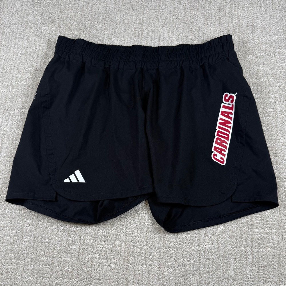 Adidas Men Large Louisville Cardinals Black Aeroready 5" Running Training Shorts